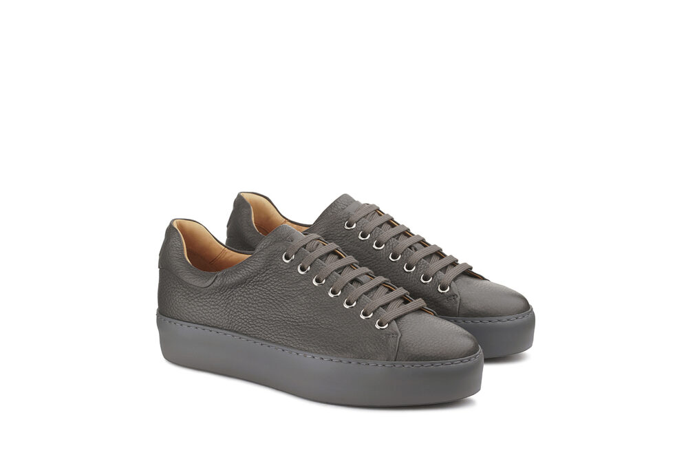 grey leather sneakers 2