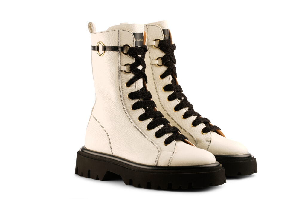 white grained leather ankle boot 2