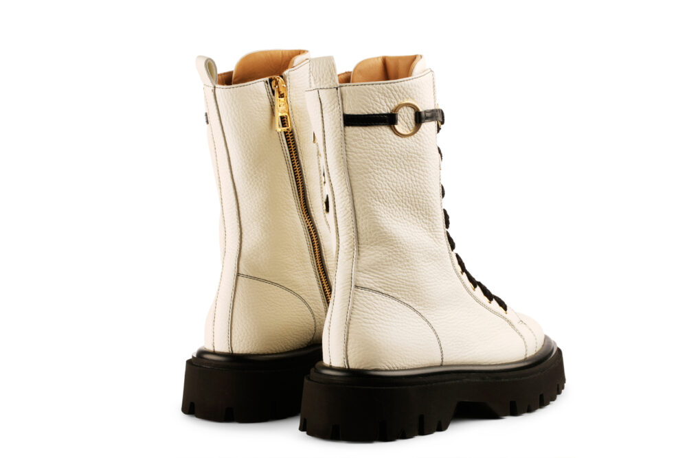 white grained leather ankle boot 3