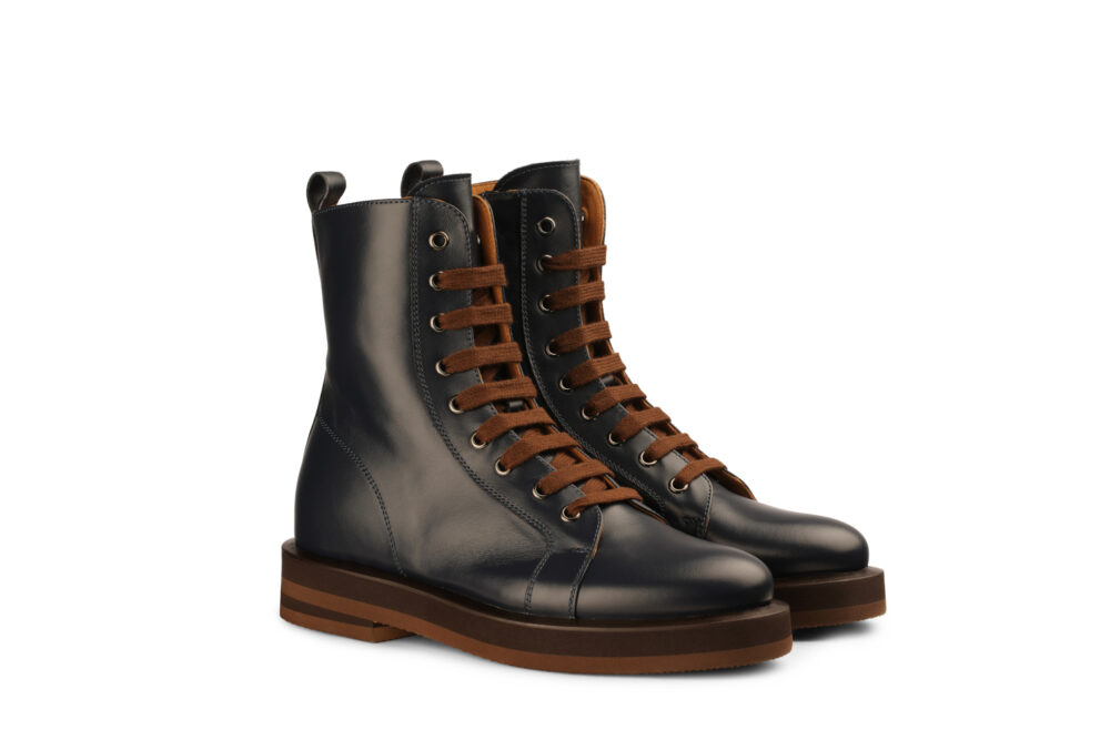 blue leather ankle boots 3